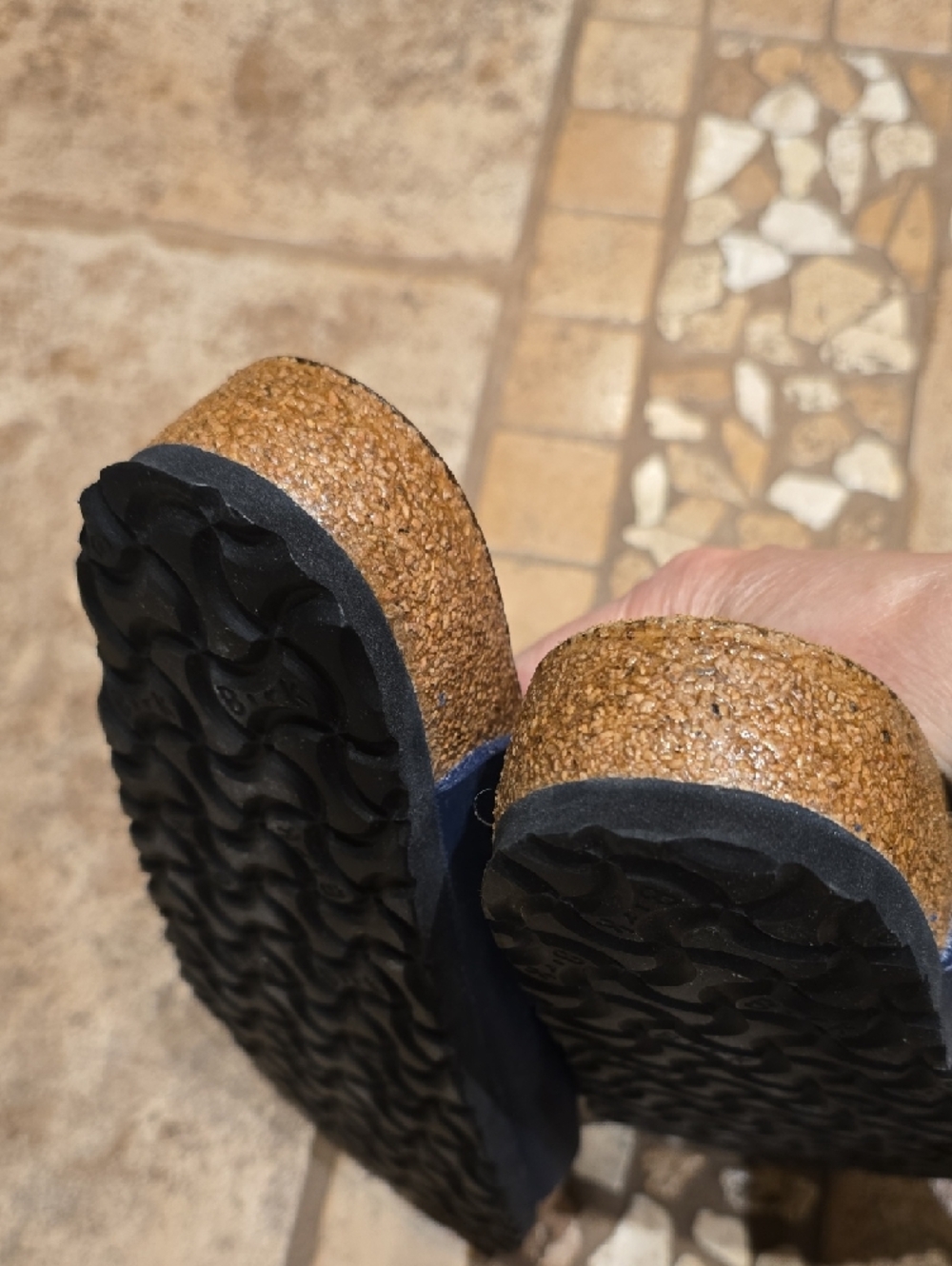 Birkenstock Navy Triple-Strap Soft Footbed Sandals - Picture 7 of 7